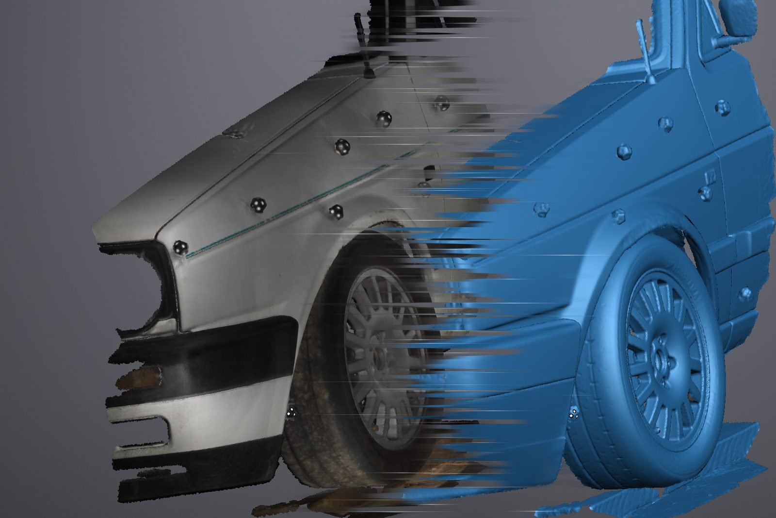 Golf 2 esiosa 3D-skann: üleminek fotolt digitaalseks mudeliks